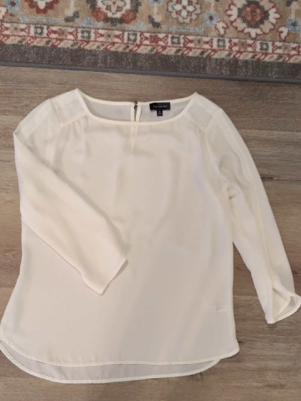 The Limited Cream Boatneck 3/4 Sleeve Blouse